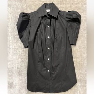 Charles Nolan Black Puff Sleeve Blouse - Size 2
